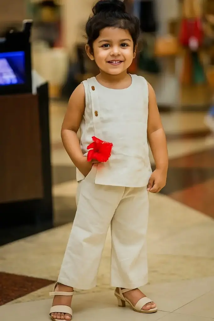 Khadi Bloom Cord Set for Baby Girl