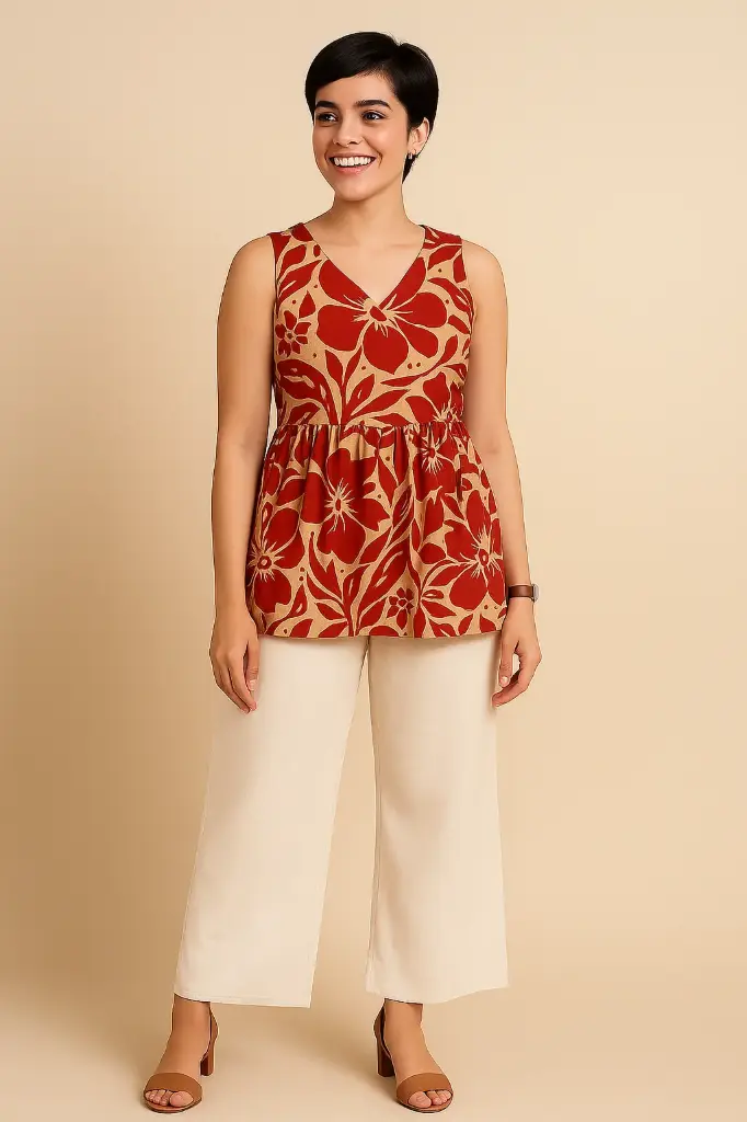 Floral Printed Short Kurta (Tunic) for Women